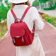 Women's Outdoor Simple Oxford Zipper Backpack Multi-Purpose Travel Bag - Multicolor - View 2