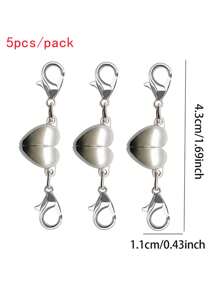 5pcs Fashion Magnetic Jewelry Clasps, Strong Magnet Necklace Clasp Closures Lobster Clasps Bracelet Converter Chain Extender For Jewelry Making - Multicolor - View 12