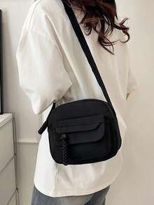 Women's Small Crossbody Bag Cute Canvas Shoulder Purse With Multi Pockets And Adjustable Strap For Daily Essentials - Black - View 3