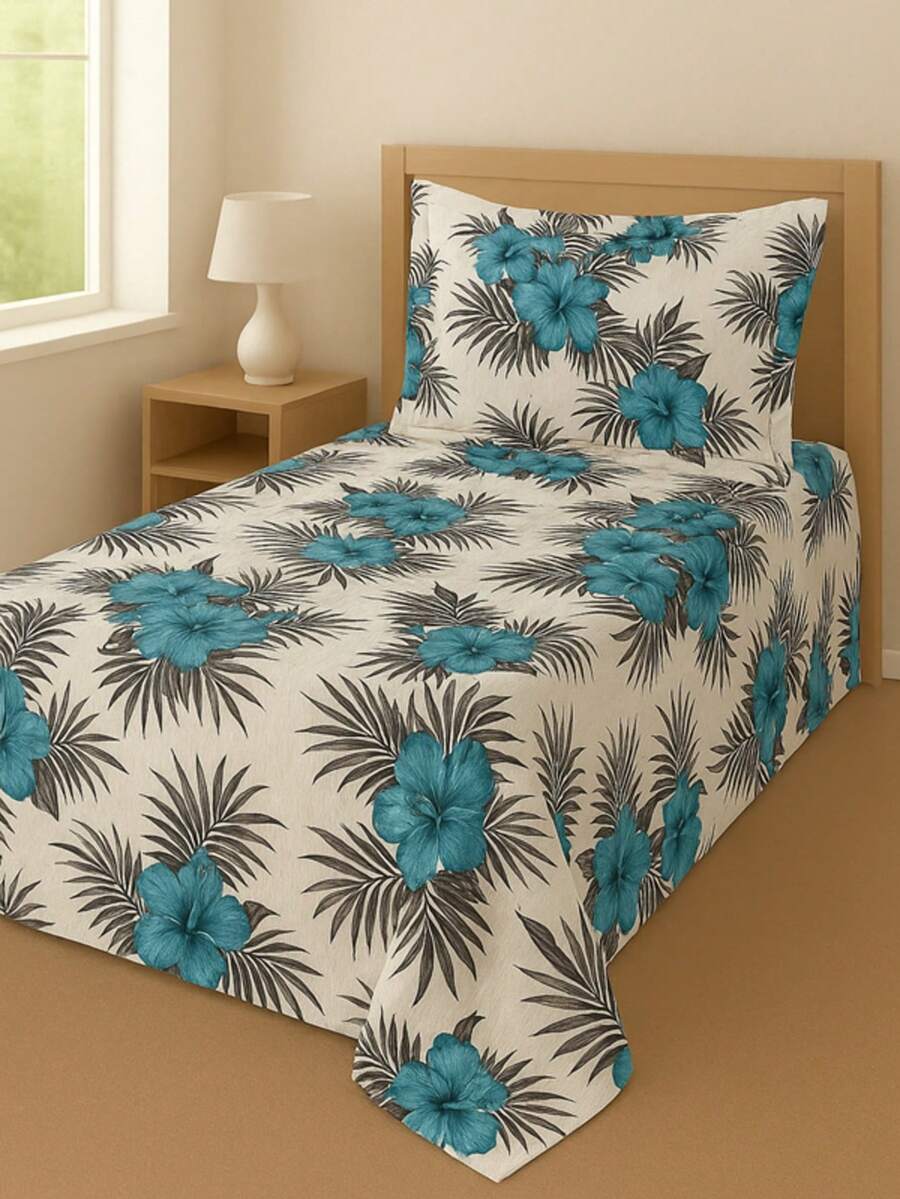 SINGLE BEDSPREADER IN SIMPLE PRINTED FABRIC AND ITEMS FOR DAILY USE - COLOR 08 - View 1