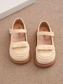 Zapatos planos casuales de primavera para niñas bebé con lazo, adorno de encaje y suela blanda