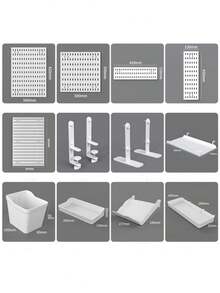 1 件装黑色/白色 DIY 洞洞板，洞洞板墙面收纳板，壁挂式洞洞板，洞洞板组合套装，墙面钥匙架，洞洞板墙面管理器，墙面框架，适用于厨房、家庭、办公室、工艺室、车库、工作室。 - 彩色 - 查看 10