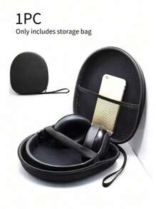 1PC Hard Shell Carrying Headphones Case Headset Travel Bag Wireless Earphones Bluetooth Earphones Earbuds For Business,Travel,School,College,Office,Pressure Resistant Large Earphone Bag EVA Headwear Folding, Portable Anti Drop And Anti Pressure Bluetooth Earphone Storage Bagcharger Case Power Bank Phone Charger Digital Camera Accessories