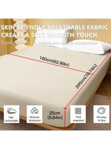 1pc Ultra Soft Solid Color Fitted Sheet, Lightweight As Cloud, 9.84 Inch/25cm Deep Pocket, Fits All Size Beds - Twin, Full, Queen, King, Essential For Home And Dorm