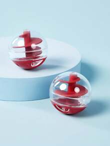 PETSIN 1pc Spiral Ball Shape Food Dispenser Puzzle Feeder, Interactive Slow Feeder Toy For Cats - Red - View 10