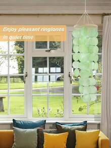 1pc Garden Shell Wind Chime - Coastal Style Outdoor/Indoor Garden Decoration Home Window Rainbow Color Wind Chime Decoration Gift Hanging Ornament Perfect Gift For Women And Wind Chime Lovers, Outdoor Wind Chime, Country Style Decoration Natural Elements - 白色 - 查看 5