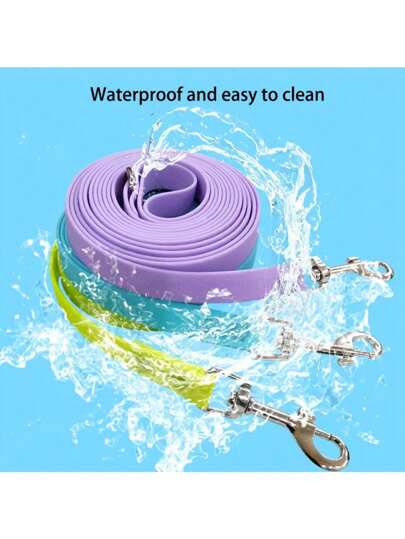 [Täglicher Komfort] Wasserdichte extra lange Hundeleine zum Training, leicht zu reinigen, strapazierfähiges PVC-Material - ideal für Wanderungen, Garten, Strand und Schwimmen