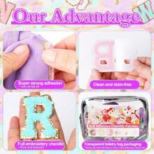 MXSelfAdhesive Chenille Letters Patches: 104PCS MixedColors Preppy Letter Patches Stickers Varsity Initial Patch For Clothing Backpacks Makeup Bags4131 - 104混色雪尼爾字母 - 查看 5