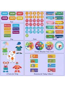 Mój codzienny kalendarz Zestaw tablic do nauki historii Tablica filcowa 3,3 stopy dla małych dzieci Prezenty dla dzieci Kalendarz przedszkolny do klasy Czas w kręgu Centrum nauki Dni tygodnia dla małych dzieci Kalendarz edukacyjny