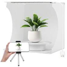9-Inch Foldable Portable Photography Studio Box, Photography Tent, Selfie Accessories. Equipped With Adjustable Color Temperature LED Lights, Turntable, Mobile Phone Holder, And 6 Color Backgrounds, Suitable For Product Photography And Video Blogging - With stand - View 1