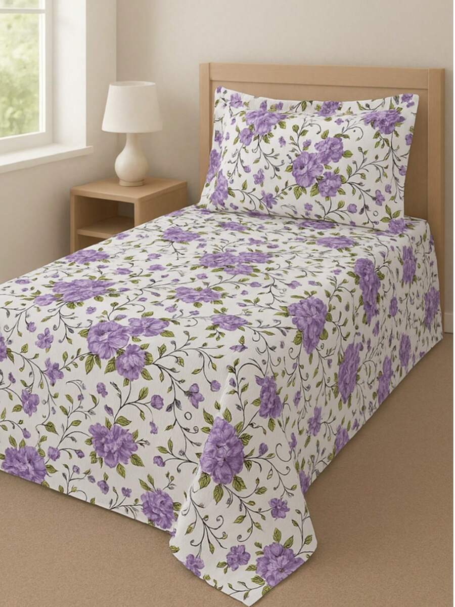 SINGLE BEDSPREADER IN SIMPLE PRINTED FABRIC AND ITEMS FOR DAILY USE - COLOR 06 - Ver 1
