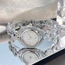 Modische Damen Armbanduhr im Römischen Stil, Luxus personalisiertes Stahlarmband Quarz Armbanduhr für Frauen, Neues beliebtes Damen Armbanduhr Modell