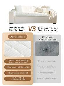 1件米色毛绒沙发套，温暖柔软，可作毯子或沙发套使用，四季皆宜，可机洗和手洗，防尘防污，是保护宠物家具的理想之选，适合日常使用、秋季装饰、房间装饰、开学季，适用于2/3/4座客厅沙发（多种尺寸可选）。 - 米色 - 查看 5