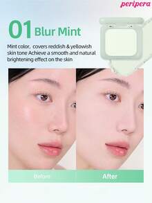 Peripera K-Beauty FILTER FIT BLUR PACT 粉餅，壓粉式臉部定妝粉，輕盈遮瑕、質地平滑、控油、提亮膚色，韓系彩妝 - #01 Blur Mint - 查看 2