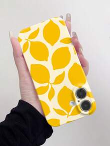 1pc Glossy Cute Yellow Lemon Pattern Phone Hard Case Cover Compatible With IPhone 11 12 XR 13 13 Pro 13 Pro Max 14 14 Pro 14 Pro Max 15 15 Pro 15 Plus 15 Pro Max 16 16 Pro 16 Plus 16 Pro Max 16e - Multicolor - View 4
