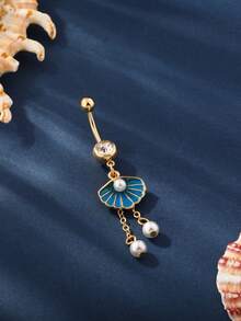 1 Pc Nautical Alloy Dangle Sea Star Navel Piercing Ring, Stainless Steel Body Jewelry For Daily Wear - Starfish - View 15