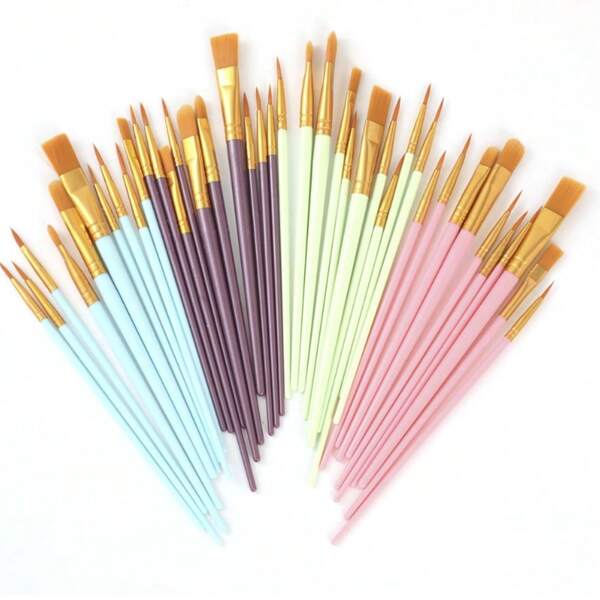 Set de 10 piezas de brochas para pintura al óleo, brochas para pintura artística, brochas para dibujo con acuarela y gouache, kit de brochas para pintura al óleo