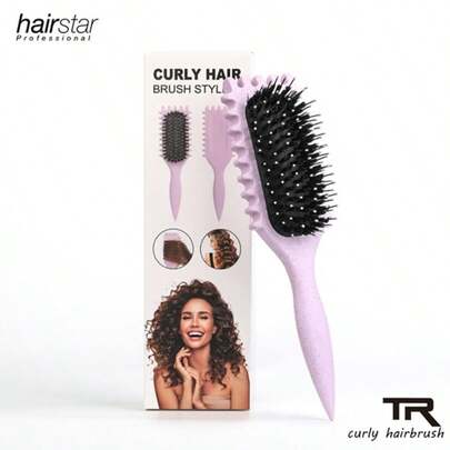 Cepillos rizar para mujer para peinar rizos, color, set profesional para dar forma y definir rizos sin frizz, ideales para cabellos rizados u ondulados, materiales resistentes y suaves con el pelo.