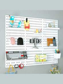 1 件装黑色/白色 DIY 洞洞板，洞洞板墙面收纳板，壁挂式洞洞板，洞洞板组合套装，墙面钥匙架，洞洞板墙面管理器，墙面框架，适用于厨房、家庭、办公室、工艺室、车库、工作室。 - 彩色 - 查看 8