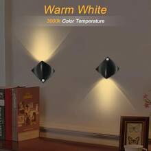 1pc/2pcs/3pcs/4pcs Motion Sensor Magnetic Wall Light, Room Decoration, Wall Decor, Lighting, Night Light, Modern Manta Ray Design, Warm And White Light Modes, Magnetic Wall Lamp, Motion Sensor Night Light, Battery Powered (Batteries Not Included) - Multicolor - View 7