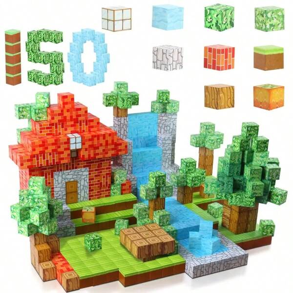 150pcs Magnetic Building Blocks Set, Creative Architecture STEM Sensory Learning Toys, Magnetic Tiles Toys, Cube Creativity Magnetic Playset, Ideal Birthday/Holiday Gift For Boys And Girls (Some Accessory Colors Random)