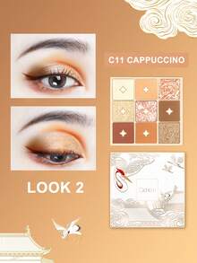 CATKIN Eyeshadow Palette, Shimmery Eyeshadows With Matte And Glitter Finishes, High Color Payoff, 9 Shades, Neutral Color Scheme, C11 Cappuccino - Cà phê C11 Cappuccino - Xem 9