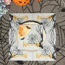 20 piezas de servilletas de papel coloridas para fiesta de Halloween, de 13*13 pulgadas, 2 capas, para restaurante y fiesta de hotel, con estampados de castillo, calabaza, murciélago, fantasma y telaraña, decoración para fiesta de Halloween, servilletas de papel desechables para Halloween