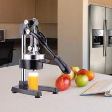 Professional Citrus Juicer - Heavy Duty Manual Press For Oranges, Lemons & Limes, Easy-Clean Design With Pulp Collector - 黑色 - 查看 1
