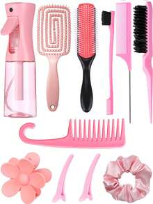 Bộ dụng cụ tạo kiểu tóc đa năng 11 món, bao gồm lược massage da đầu, bình xịt áp lực cao 200ml, lược gỡ rối, dây buộc tóc, phù hợp với mọi loại tóc và phụ nữ, món quà tuyệt vời cho bạn gái/gia đình, bộ dụng cụ tạo kiểu tóc, bộ đồ dùng làm đẹp tại nhà cho nữ, quà tặng phụ kiện làm đẹp cho tiệm cắt tóc, sản phẩm chăm sóc tóc thiết yếu khi đi du lịch, phụ kiện tóc. - Nhiều màu - Xem 14