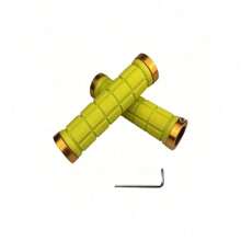 MTB Bike Handlebar Grips Soft Rubber Comfortable Non Slip Cycling Accessories With Plastic End Caps For Mountain Bike Road Bike