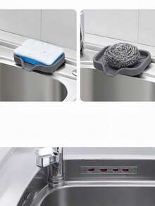 Tapete de drenaje de baño creativo de silicona gris que no acumula agua, caja de jabón - Multicolor - Ver 5