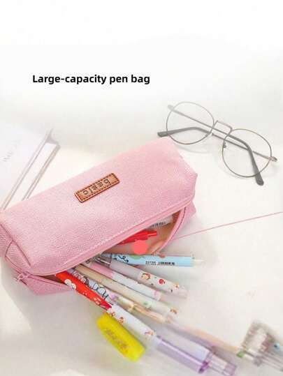 1 Stück minimalistischer transparenter Kunststoff Aufbewahrungsbox, multifunktionale Großraum Stiftebox für Studenten Prüfungsgebrauch, Schreibtischorganizer