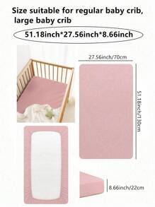 2 Pieces Set Plain Soft Fitted Crib Sheets, Breathable Newborn Baby Bed Essentials