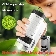 New Children's Microscope Portable Parent Child Interactive Primary And Secondary School Learning Supplies Puzzle Education Toys Christmas Children's Day Gift - Black - View 2