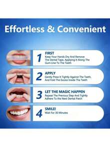 牙齿美白贴片 - 去除茶渍、咖啡渍、烟渍，恢复牙齿光泽，深层清洁，口腔卫生，牙齿美白，粘合剂 - 彩色 - 查看 6