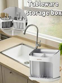 1 حامل أدوات المائدة، منظم أدوات متعدد الوظائف لأسطح المطبخ، رف شوكة وملعقة وسكين للحفلات، مصفاة أسطوانية لأدوات المائدة