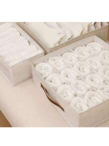 1/2pcs Underwear Storage Box - Bedroom Drawer Organizer Box With Dividers, Multi-Functional Dorm Home Wardrobe Lingerie Storage Box, Bedroom Organizer, Suitable For White T-Shirts, Black Pants, Women's Winter Clothes, Dresses, Women's Winter Outfits, Elegant Ladies' Dresses - Multicolor - View 11