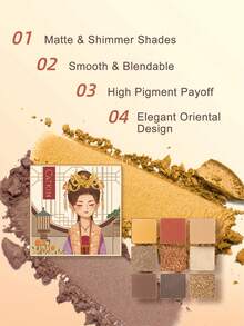 CATKIN 9-Color Eyeshadow Palette - Sunset, Matte And Shimmer Eyeshadows With High Color Payoff - C09 Sunset - View 6