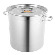 35L Large Deep Cooking Stock Pot Stainless Steel 201 With Lid Multifunctional - Silver - View 4
