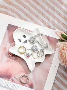 Kreatywny, nowoczesny design, ceramiczna taca do przechowywania biżuterii, uroczy ceramiczny element dekoracyjny do biżuterii dla kobiet, organizer do przechowywania, niezbędne w podróży, powrót do szkoły, przechowywanie w akademiku, jesienna dekoracja