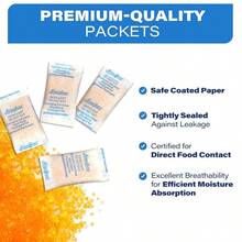 SLotFancy Silica Gel Packets 300 Packs 0.5 Gram Indicating Desiccant Dehumidifier Packets Moisture Absorber Bags For Spices Jewelry Shoes - 白色 - 查看 5