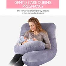U Shaped Pillow Cover For Pregnancy Body Pillow - Washable Removable Soft Fabric Case, Double Stitched For  U Type, Back Belly Hip Pain Relief, Maternity Postpartum Nursing - 粉色 - 查看 10