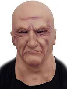 1 件恐怖鬼魂乳胶全头面具，搞笑秃头黑帮设计，适用于密室逃脱、节日鬼屋、恐怖化妆舞会 - 彩色 - 查看 3