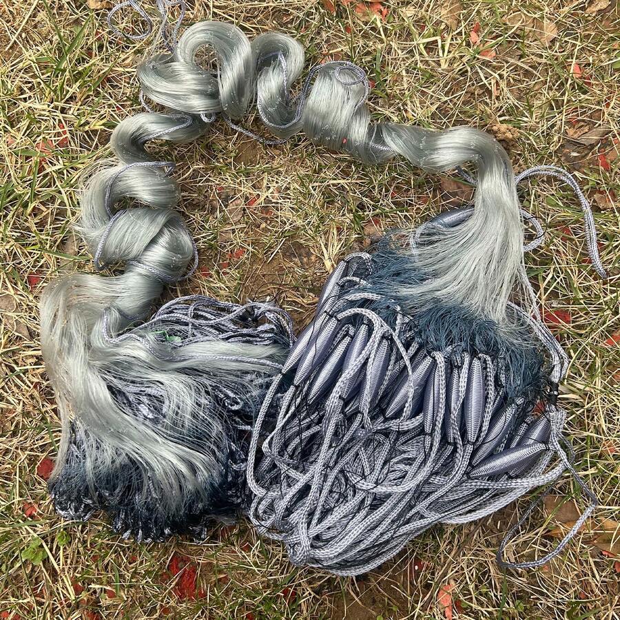 Sticky Net Grey Finland Net Single Layer Fishing Net High Strength Monofilament Floating Net Fishing Gear Suitable For Shallow Water Rivers Ponds Lakes