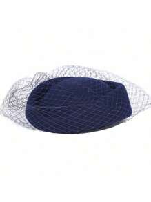 HIMESPORT White Black Wool Felt British Top Fascinator Hats For Women Ladies Elegant Wedding Church Tea Party Cocktail Fedoras Beret Hat With Veil 2025 Winter Cap Female Derby Hatstop Hat