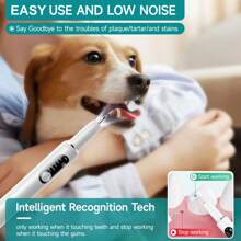 Dog Teeth Cleaning Kit, Pet Ultrasonic Tartar Remover With LED Light, 5 Cleaning Modes, USB Rechargeable Dog Toothbrush, Dental Tool For Removing Plaque And Tartar, Suitable For Cats & Dogs, Efficient Pet Teeth Cleaner, Multifunctional Dog Teeth Cleaning Set, IPX6 Waterproof