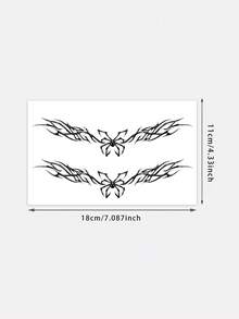 Tatuaje temporal de 7 a 14 días de duración con diseño de tótem de araña y súcubo de hierbas, impermeable y resistente al sudor, pegatina de tatuaje falso de súcubo para la cintura, arte corporal de tatuaje temporal, apto para uso diario - Negro - Ver 2