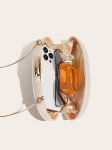 2025 Spring Fashion Wedding Clutch, Acrylic Glossy European & American Style Evening Handbag, Egg-Shaped Shoulder Bag, Customizable, Suitable For Crossbody Or Shoulder Wear, Perfect Match For Ball Gown Accessories, Ideal For Bridesmaid Dresses, Bags Ladies Elegant - White - View 8