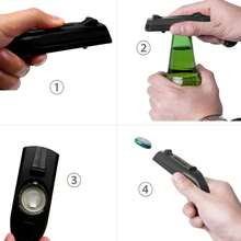 Portable Handheld Bottle Opener – No-Power Plastic Cap Launcher For Beer, Soda & Beverages | Party, Camping & Kitchen Essential (Single-Pack), Halloween And Christmas Party Supplies - Black - View 3