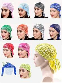 1pc Polyester Paisley Neckerchief, Versatile Bandana, Hip Hop Rock Outdoor Headwear, Mask Accessory, Scarf For Cycling Hiking Windproof Sun Protection, Unisex Lightweight Woven Headband, Machine Washable & Dry Clean, Cool Fashion Headwrap